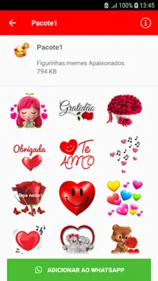 Passionate meme stickers android App screenshot 2